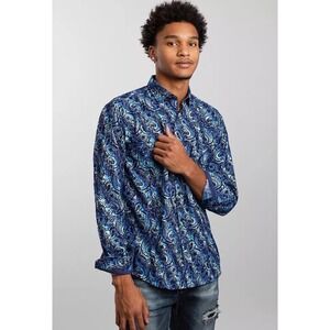 Eight X Premium Paisley Button Down Shirt, Men's XXL